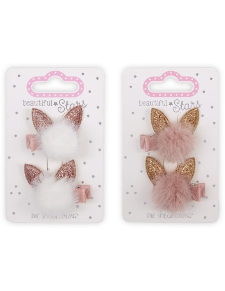 Haarclip pom pom Kat