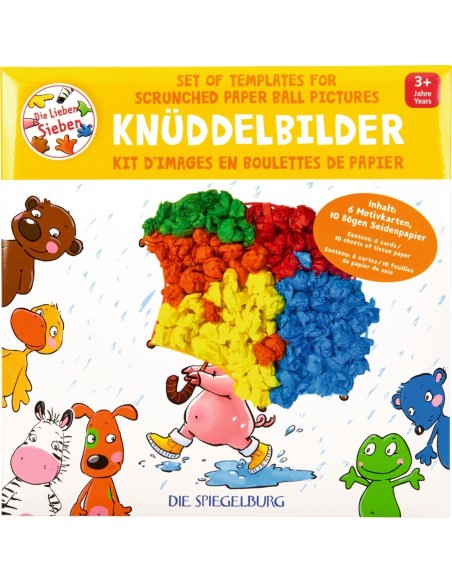 Set tekeningen met papieren balletjes