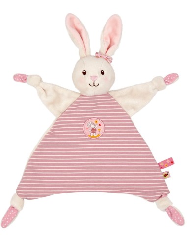 Knuffeldoek konijntje - roze
