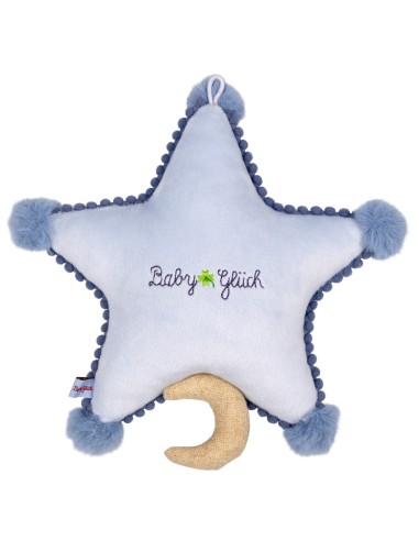 Muziekknuffel ster - blauw