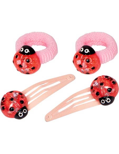 Haarclip en elastiek lieveersbeestje