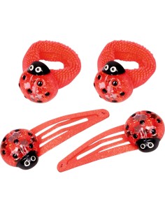 Haarclip en elastiek lieveersbeestje