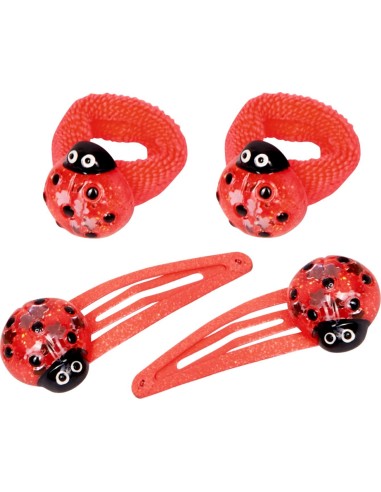 Haarclip en elastiek lieveersbeestje