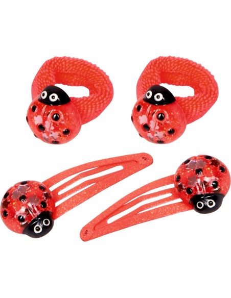 Haarclip en elastiek lieveersbeestje