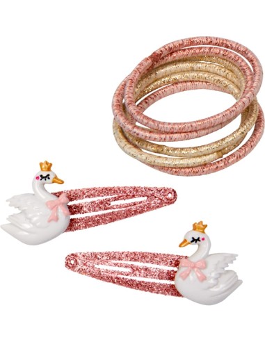 Haarclip en elastiek zwanen