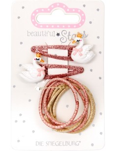 Haarclip en elastiek zwanen