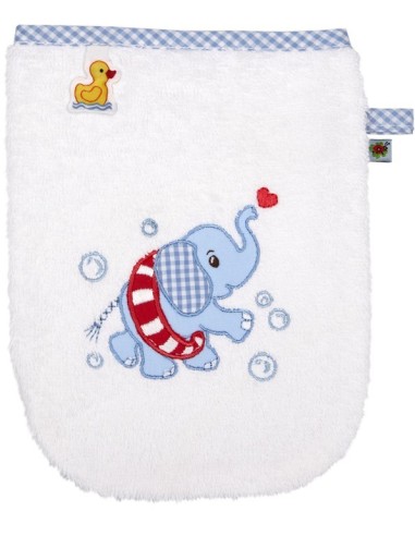 Washandje olifant, lichtblauw