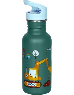 Edelstaalfles - graafmachine