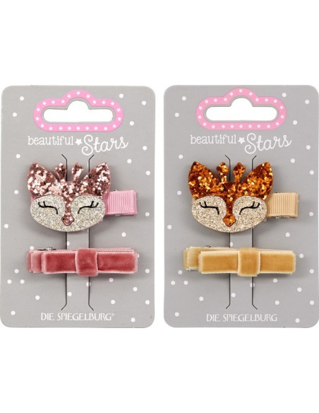 Haarclips glitter hertje en strik