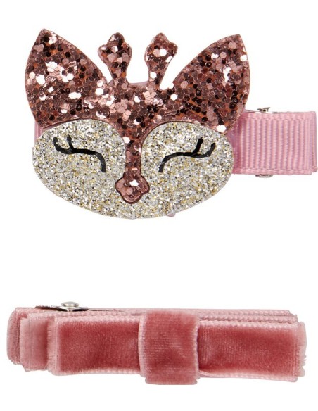 Haarclips glitter hertje en strik