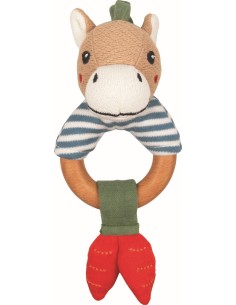 Houten ring rammelaar paard