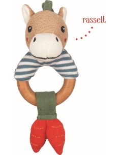 Houten ring rammelaar paard 2