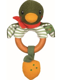 Houten rammelaar eend