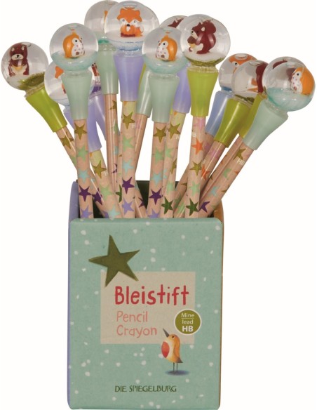 Potlood met sneeuwboltopper