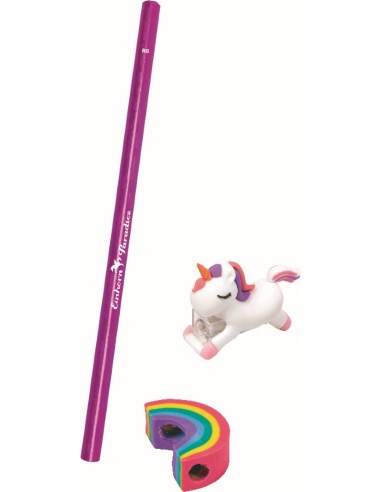 Potlood met puntenslijper & gum