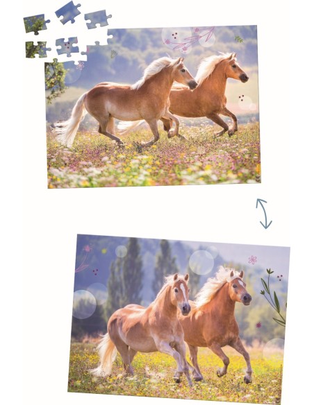Lenticulaire puzzel - Paardenvrienden (100 stukjes)