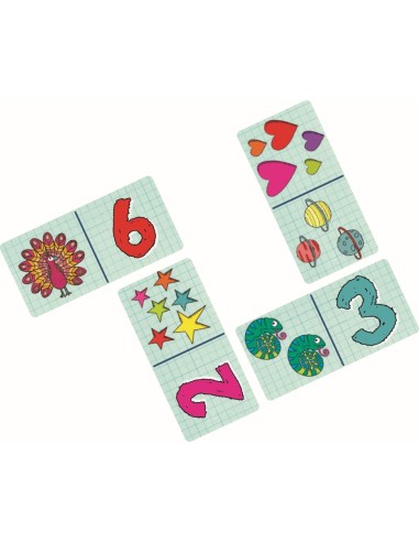 Kleurrijke nummerdomino