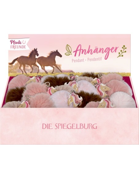 Sleutelhanger Pompom Pferdefreunde