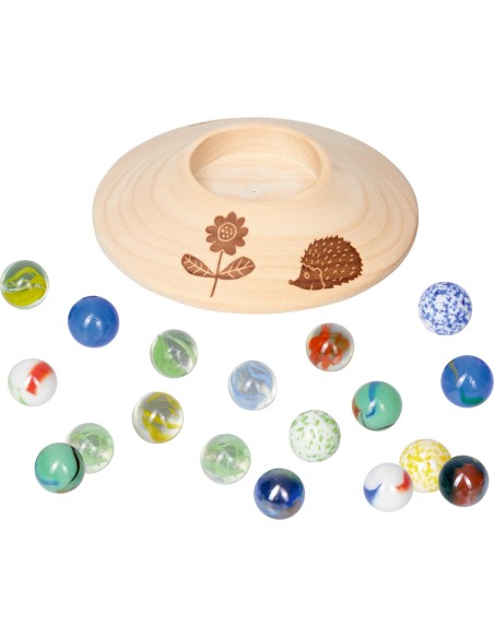 Knikkerspel met houten bord