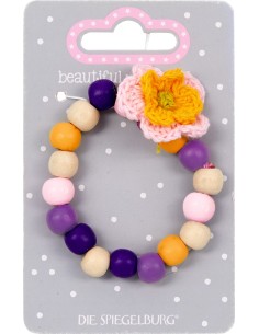 Houten armband met bloemen 2