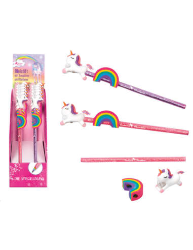 Potlood met puntenslijper en gum