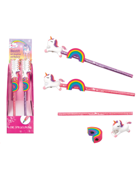 Potlood met puntenslijper en gum