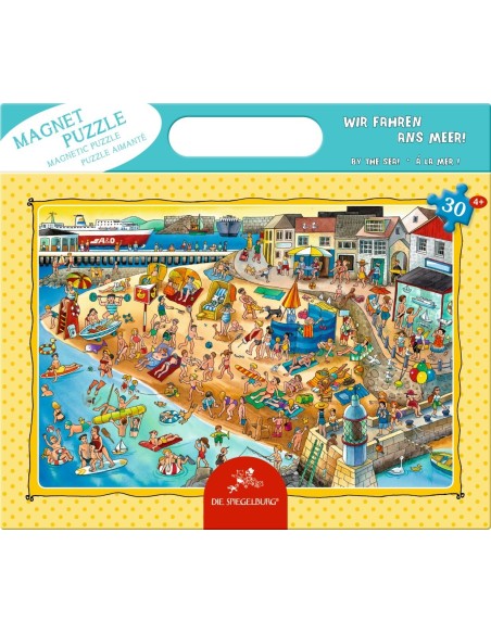 Magneet puzzel aan zee