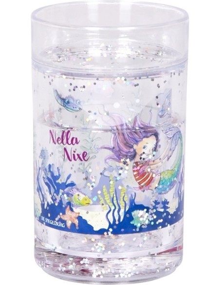 Glitterbeker met zwevende deeltjes