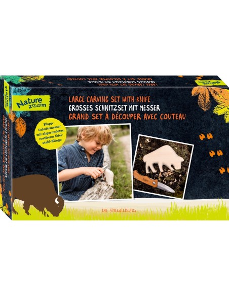 Grote snijset met mes