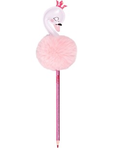 Neon roze potlood met figuurtje 2