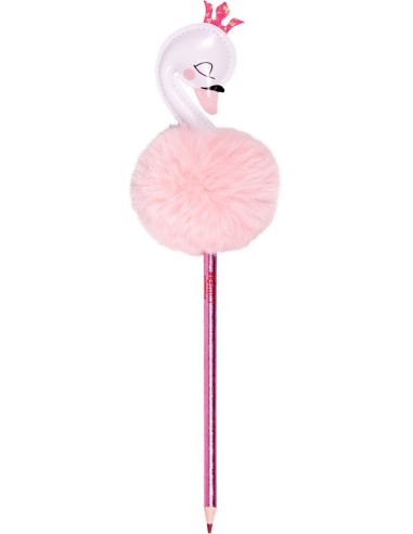 Neon roze potlood met figuurtje