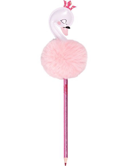 Neon roze potlood met figuurtje