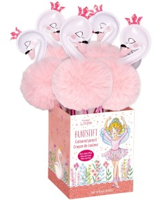 Neon roze potlood met figuurtje