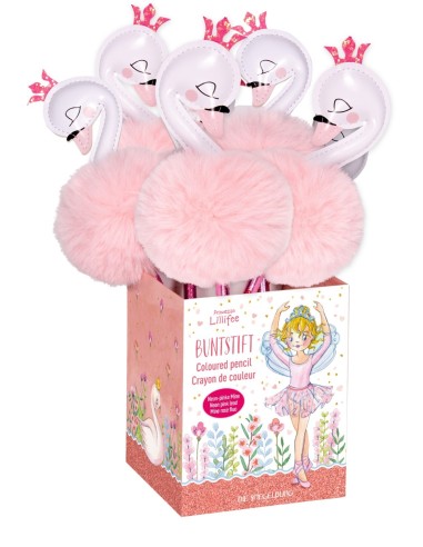 Neon roze potlood met figuurtje