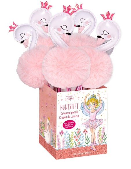 Neon roze potlood met figuurtje