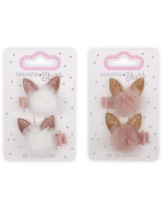 Haarclip pom pom Kat